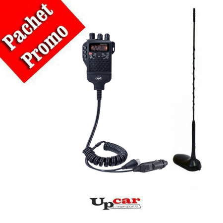 Statii radio auto CB - Pachet statie radio CB portabila PNI Escort HP 62 + Antena CB PNI Extra 45 lungime 45cm + Baza magnetica