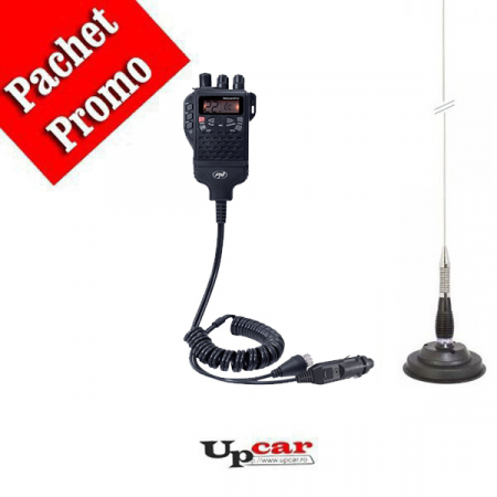 Statii radio auto CB - Pachet statie radio CB portabila PNI Escort HP 62 + Antena CB PNI ML100 lungime 100cm + Baza magnetica