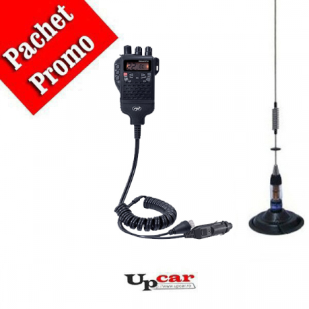 Statii radio auto CB - Pachet statie radio CB portabila PNI Escort HP 62 + Antena CB PNI ML70 lungime 70cm + Baza magnetica