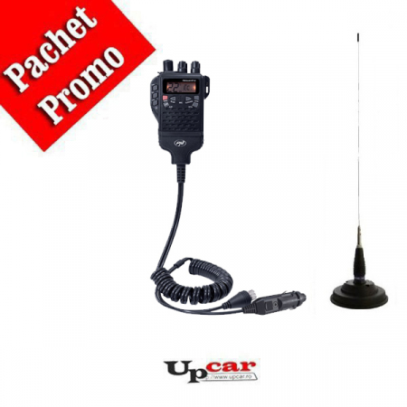 Statii radio auto CB - Pachet statie radio CB portabila PNI Escort HP 62 + Antena radio CB PNI ML160 lungime 155cm + Baza magnetica