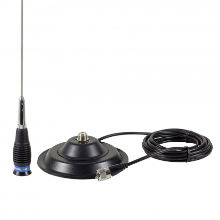 Pachet statie radio CB TTi TCB-550 EVO, 12V/24V + Antena PNI ML145, lungime 145 cm + Baza magnetica [5]