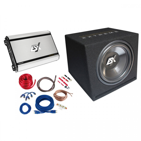 Subwoofere auto - Pachet subwoofer auto ESX HXB300, 350W RMS + Amplificator auto ESX HXE 100.4, 4 canale + Kit cabluri amplificator 10mm