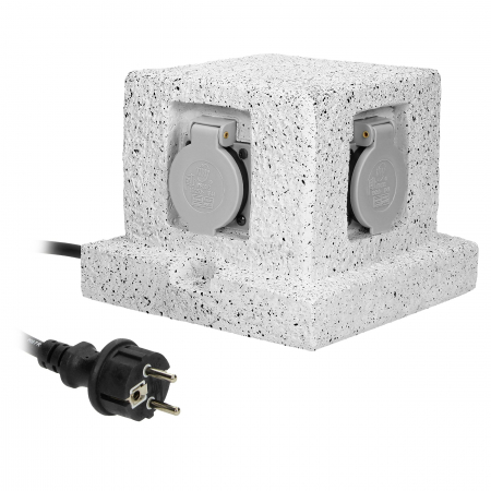 Aplice si plafoniere - Prelungitor de gradina ORNO OR-AE-13186(GS), 4 prize 2P+E schuko, cablu H07RN-F 3x1.5mm², 3m