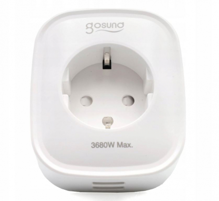 Priza inteligenta Gosund SP112, Wi-Fi, 16A, 2xUSB, monitorizare consum energie, compatibil Amazon Alexa, Google Assistant, alb [1]