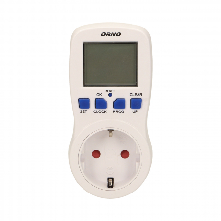 Prize, stechere & intrerupatoare - Priza programabila ORNO OR-PRE-409(GS), schuko, 230V, 16A, 3680W, 12/24 ore, IP20, alb