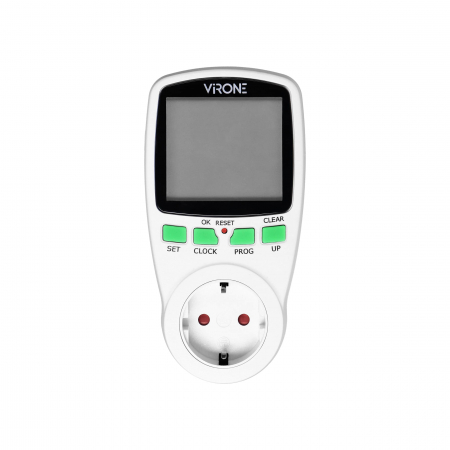 Prize, stechere & intrerupatoare - Priza programabila VIRONE DT-1(GS), schuko, 230V, 16A, 3680W, 12/24 ore, IP20, 16 programe, functie vara/iarna, alb