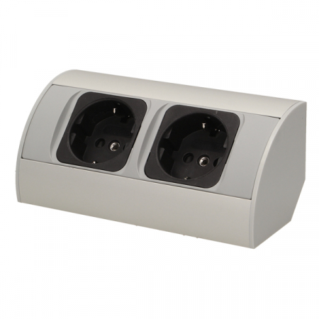 Prize, stechere & intrerupatoare - Priza schuko ORNO OR-AE-1303/G(GS), dubla, 230V, 3680W, cablu 0.5 m, gri