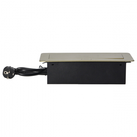Priza schuko ORNO OR-AE-1337(GS)/BR, 3 prize schuko, incastrabila, 230V, 3600W, cablu 1.5 m, IP20 [2]