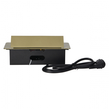 Priza schuko ORNO OR-AE-1337(GS)/BR, 3 prize schuko, incastrabila, 230V, 3600W, cablu 1.5 m, IP20 [3]