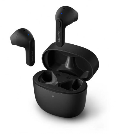 RESIGILATE - RESIGILAT Casti audio true wireless Philips TAT2236BK/00, In-Ear, Bluetooth v5, microfon incorporat, design ergonomic, IPX4, incarcare rapida, toc de incarcare, redare 6 ore, negru