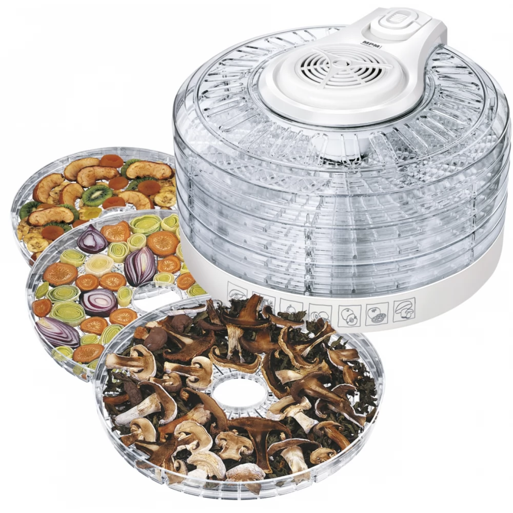 RESIGILATE - RESIGILAT Deshidrator alimente MPM MSG-02, 400W, 5 site, 33 cm, inaltime reglabila, transparent