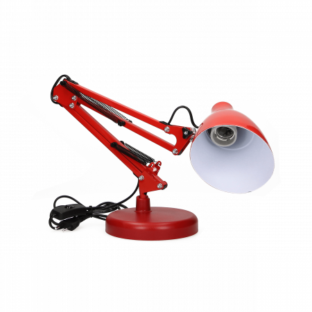 RESIGILAT Lampa de birou VIRONE DIAN DL-1/R, E27, 60 W, 3 articulatii mobile, cablu 110 cm cu comutator, otel, rosu [2]