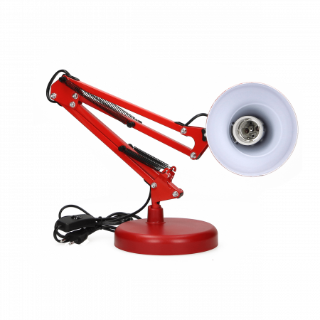 RESIGILAT Lampa de birou VIRONE DIAN DL-1/R, E27, 60 W, 3 articulatii mobile, cablu 110 cm cu comutator, otel, rosu [3]