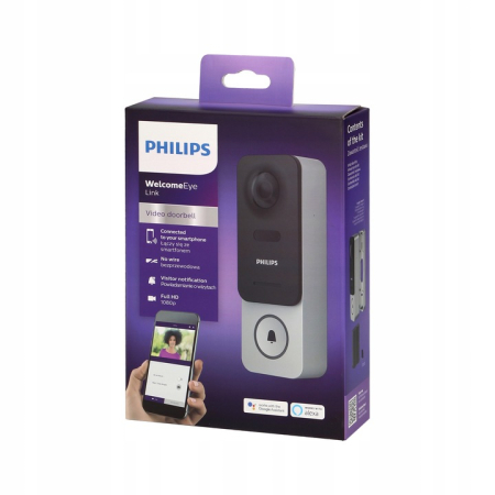 RESIGILAT Interfon wireless cu acumulator WelcomeEye Link, Philips, Wi-Fi, Full HD, Argintiu/Negru [1]