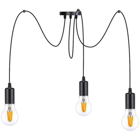 Aplice si Pendule - RESIGILAT Pendul Adviti LINO AD-LD-6359BE27, 3 x 60W, E27, IP20, Metal, Negru