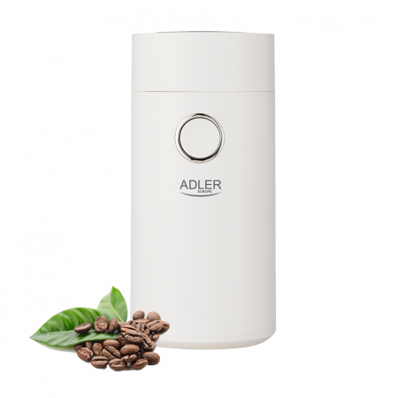 RESIGILATE - RESIGILAT Rasnita de cafea Adler AD 4446ws, 150 W, 75 g, alb/argintiu