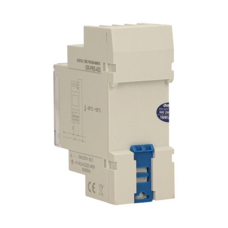 RESIGILAT Programator digital ORNO OR-PRE-433, 2300W, 16A, 52 de programe, montaj pe sina DIN TH-35, IP20, alb [1]