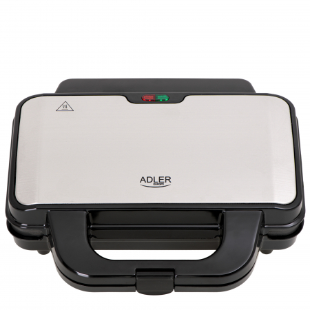 RESIGILATE - RESIGILAT Sandwich maker XXL Adler AD 3043, 1300W, placi antiaderente, termostat pentru control automat al temperaturii, negru/argintiu