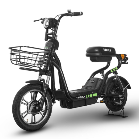 Scutere Electrice - Scuter Electric Fara Permis Volta VSM, 220W, 25km/h, Autonomie Maxima 55km, Cu Pedale, Negru