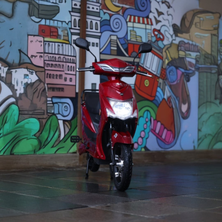 Scuter Electric Fara Permis Volta VSX, 220W, 25km/h, Autonomie Maxima 60km, Cu Pedale, Rosu [4]