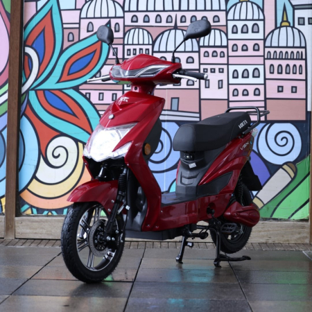 Scuter Electric Fara Permis Volta VSX, 220W, 25km/h, Autonomie Maxima 60km, Cu Pedale, Rosu [2]