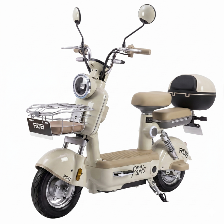 Scuter Electric RDB PARIS+, 600W, fara permis, 48V 20Ah, 25km/h, Maro [2]