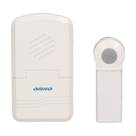 Sonerii electrice - Sonerie wireless ORNO DISCO DC OR-DB-KH-122, conectare automata, IP44, 1 ton, 60-80 dB, 70 m, alb