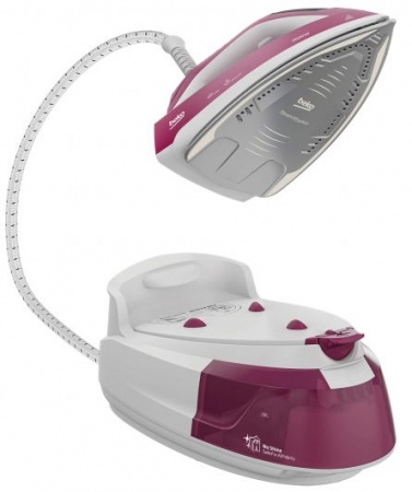 RESIGILAT Statie de calcat Beko SGA6126R, 2600 W, 225 g/min, 6 bar, 1000 l, talpa ceramica SteamXtra™, alb/rosu [1]