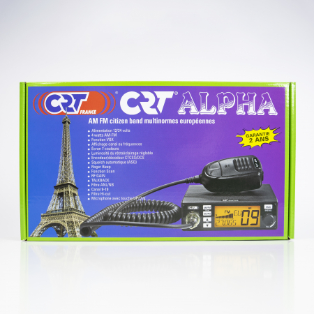 Statie radio CB CRT ALPHA, 4W, AM/FM, 12V/24V, ASQ, Scan, display color, meniu setari suplimentare [7]