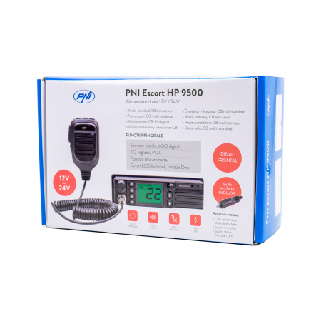 Statie radio CB PNI Escort HP 9500 multistandard, ASQ, VOX, Scan, 4W, AM-FM, alimentare 12V/24V, mufa de bricheta inclusa [6]