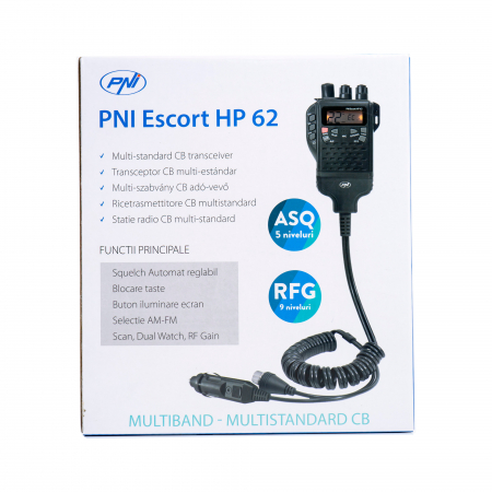 Statie radio CB portabila PNI Escort HP 62, multi standard, 4W, 12V, AM-FM, ASQ reglabil pe 5 niveluri, RF Gain pe 9 niveluri, Dual Watch, Scan, Lock [12]