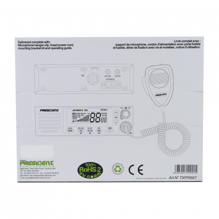 Statie radio CB President Johnson II ASC 12V-24V cu squelch automat si difuzor frontal [5]