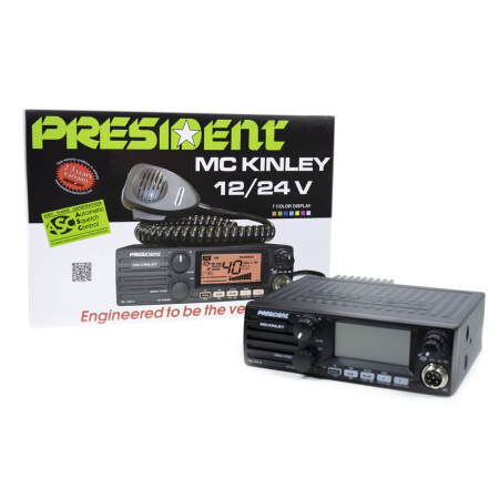 Statie radio CB President MC KINLEY ASC, AM-FM-LSB-USB, 40CH, ANL, NB, Hi-Cut, 12/24 V [0]