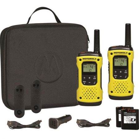 Statie radio PMR portabila Motorola TLKR T92 H2O, IP67, set 2 bucati, negru/galben [1]