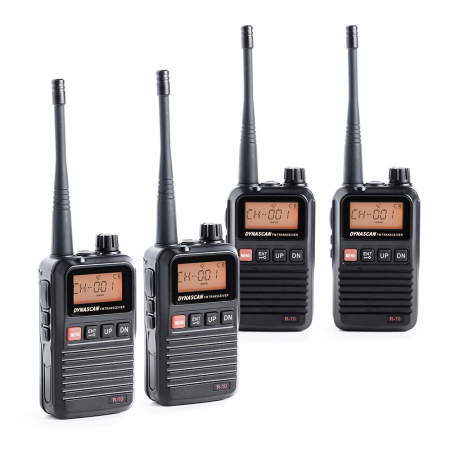 Statii radio walkie talkie - Statie radio PMR portabila PNI Dynascan R-10, 0.5W, 8CH, DCS, CTCSS, Radio FM, Quadset cu 4 bucati