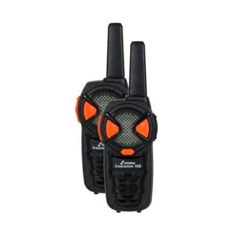 Statie radio PMR portabila Stabo Freecomm 150, 8 canale, Hi/Lo, squelch, set 2 bucati, negru/rosu [1]