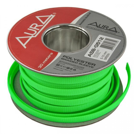 Subwoofere & boxe auto - Tresa cablu Aura ASB-G512, 5-12mm, 30m/rola, verde