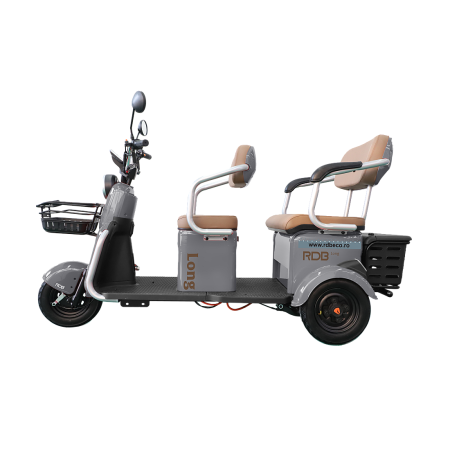 Triciclu Electric RDB LONG, fara permis, 2000W, 25km/h, Rosu [8]