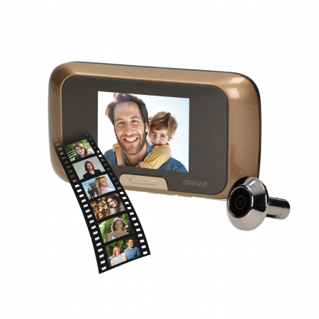 Control acces & accesorii - Vizor electronic ORNO OR-WIZ-1101, LCD 2.8'', functie de inregistrare, slot card SD, memorie, auriu