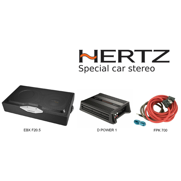 Pachet bass auto subwoofer Hertz EBX F20.5, 200W RMS + amplificator