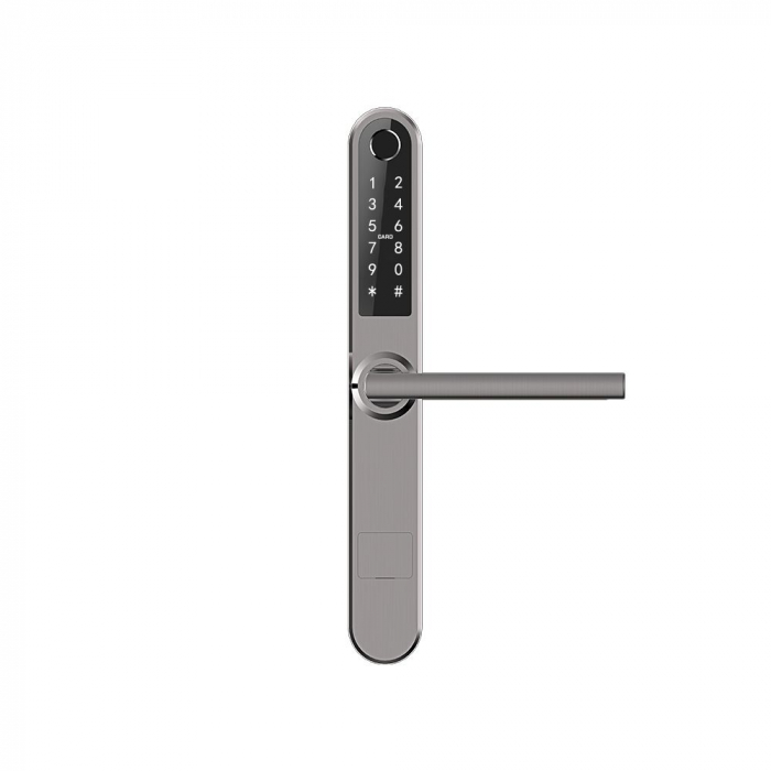 Yala smart pentru usi termopan PVC interior/exterior, gri antracit, deschidere cu amprenta, cod, card, bluetooth, wi-fi, cheie, aplicatie TTLock [5]