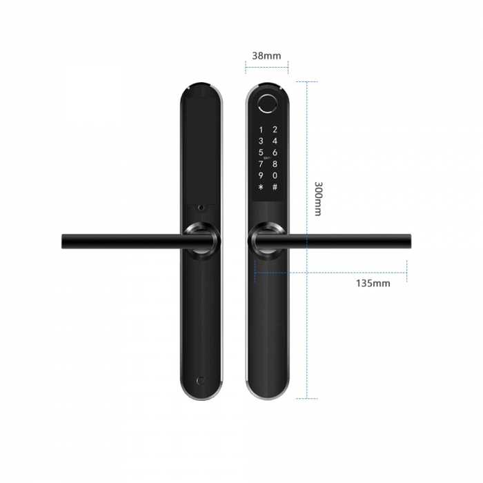 Incuietoare smart usa termopan interior/exterior pe negru [2]