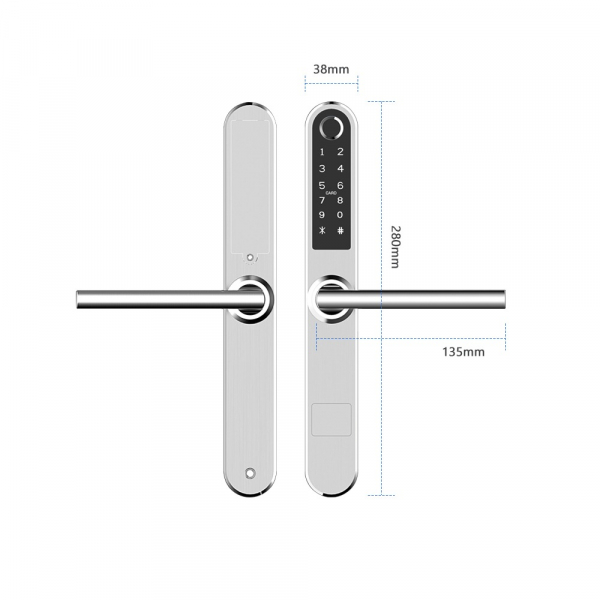 Incuietoare smart usa termopan interior/exterior pe argintiu [5]