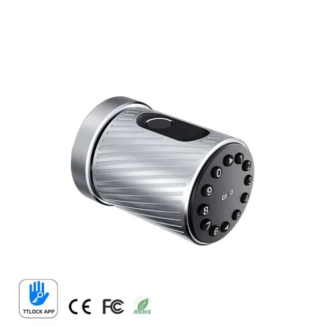 Yala smart silver maner rotund, deschidere cu amprenta, cod, card, aplicatie [6]