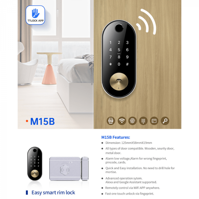 Zavor smart cu deschidere amprenta, cod, card sau telefon [5]