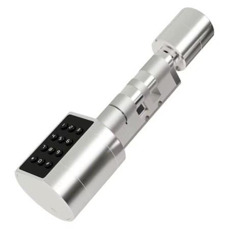 Incuietori inteligente termopan - Yala inteligenta cilindru TTLock pentru usi 50-100mm cu amprenta, cod, card, argintiu