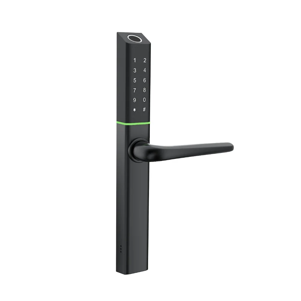 Incuietori inteligente termopan - Incuietoare smart slim neagra cu amprenta, cod si card TTLock