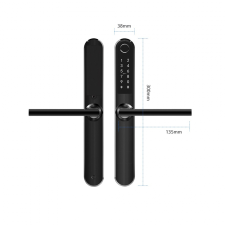 Incuietoare smart usa termopan interior/exterior pe negru [1]
