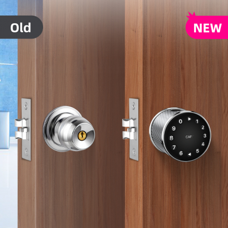 Yala smart silver maner rotund, deschidere cu amprenta, cod, card, aplicatie [3]