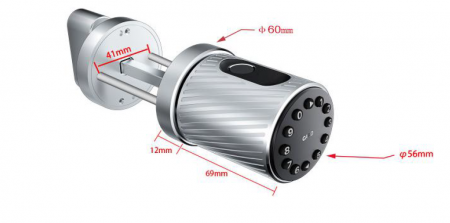 Yala smart silver maner rotund, deschidere cu amprenta, cod, card, aplicatie [2]